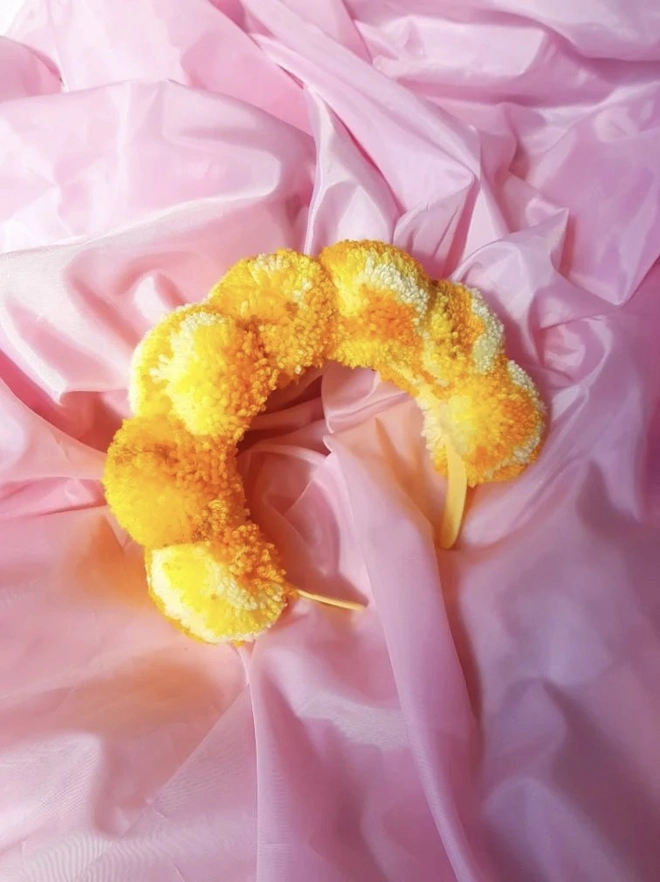 Sunflower Pom Pom Headband
