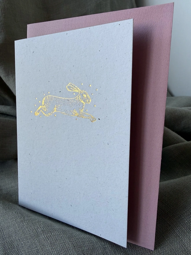 Spring golden hare card