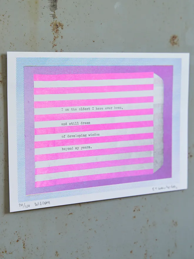 'Wisdom' A5 Risograph Print Wall Art