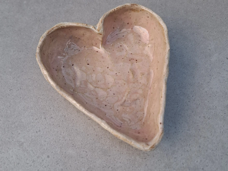 Handmade Ceramic Valentine's Heart Shaped Bowl 