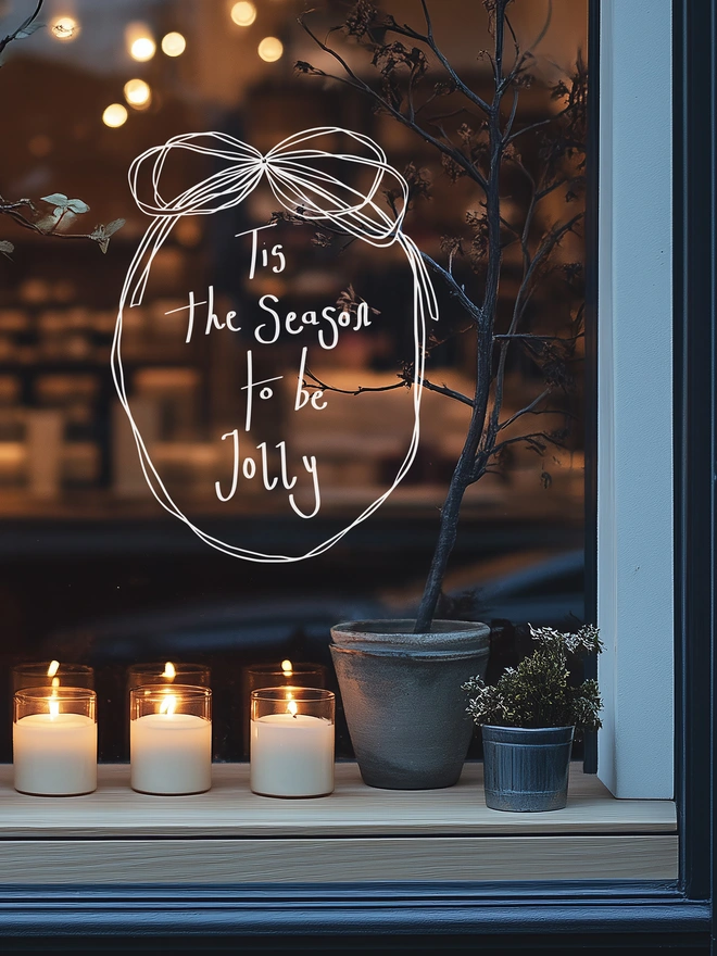 tis the season to be jolly window sticker