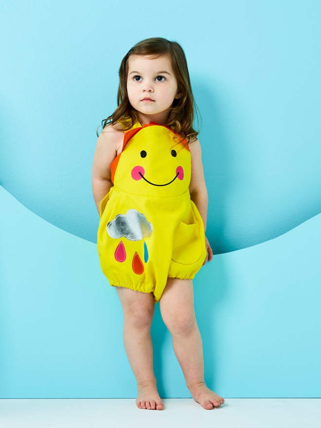 sunshine yellow baby romper