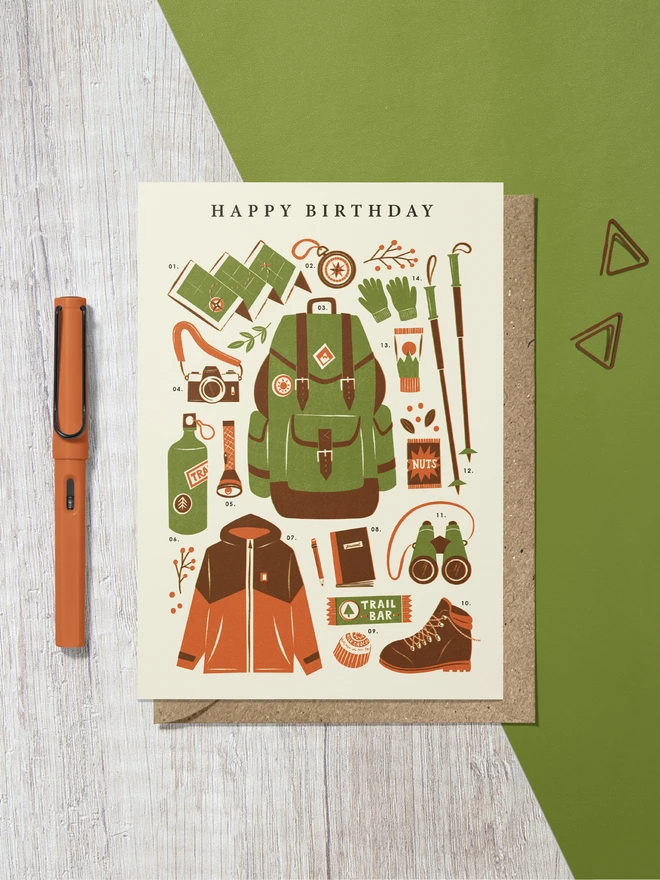 Hiking birthday card