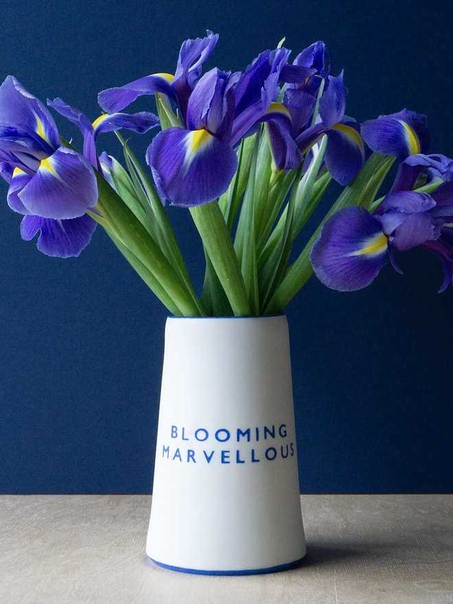 'Blooming Marvellous' Blue Flower Pot