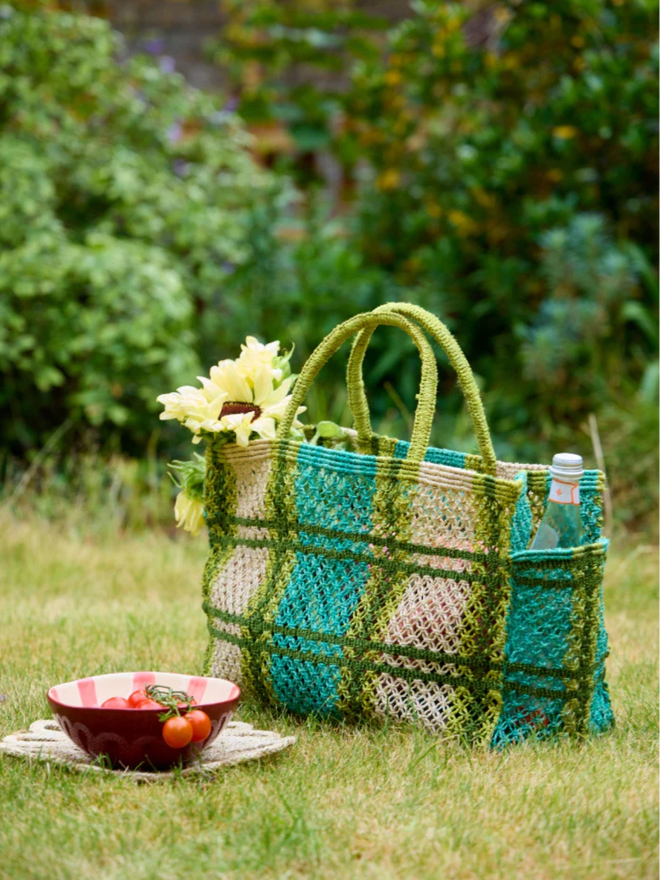 Tartan picnic bag