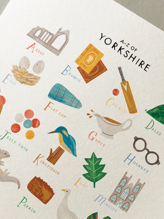 A-Z Yorkshire Print Close Up