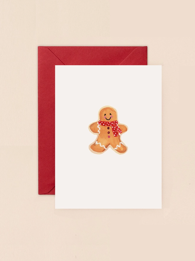 Gingerbread Man Mini Christmas Card