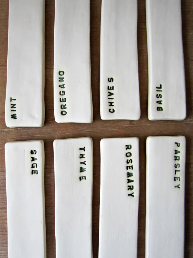 Ceramic Herb Plant Markers