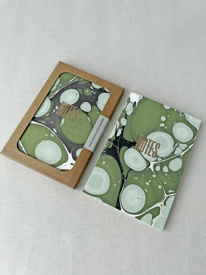 Green marble notebook