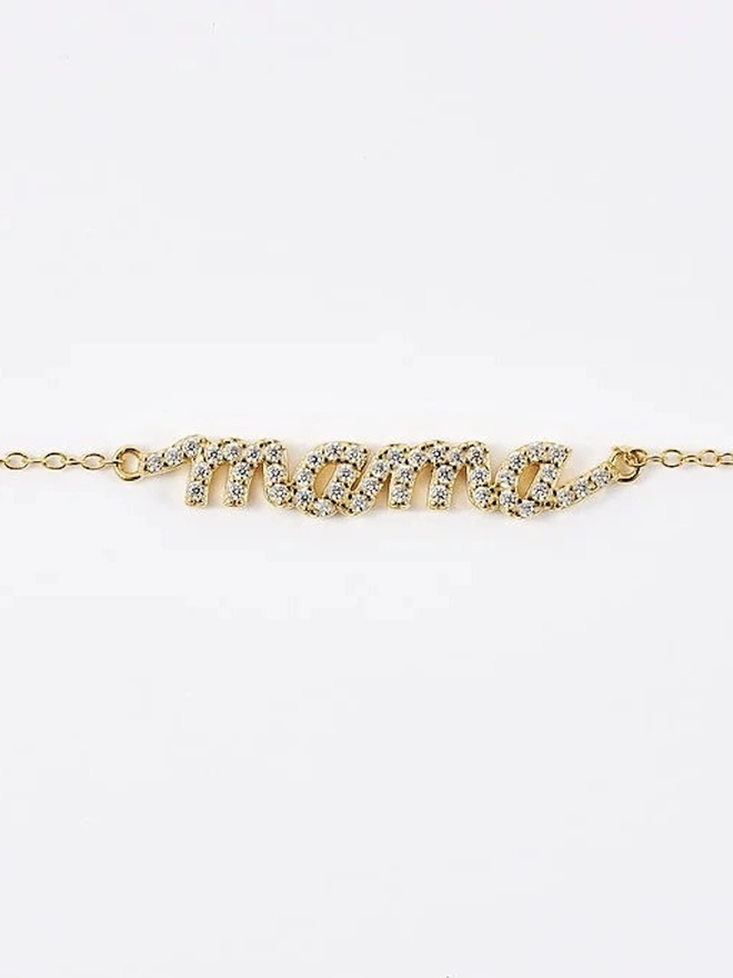 'Mama' Script Gold Bracelet