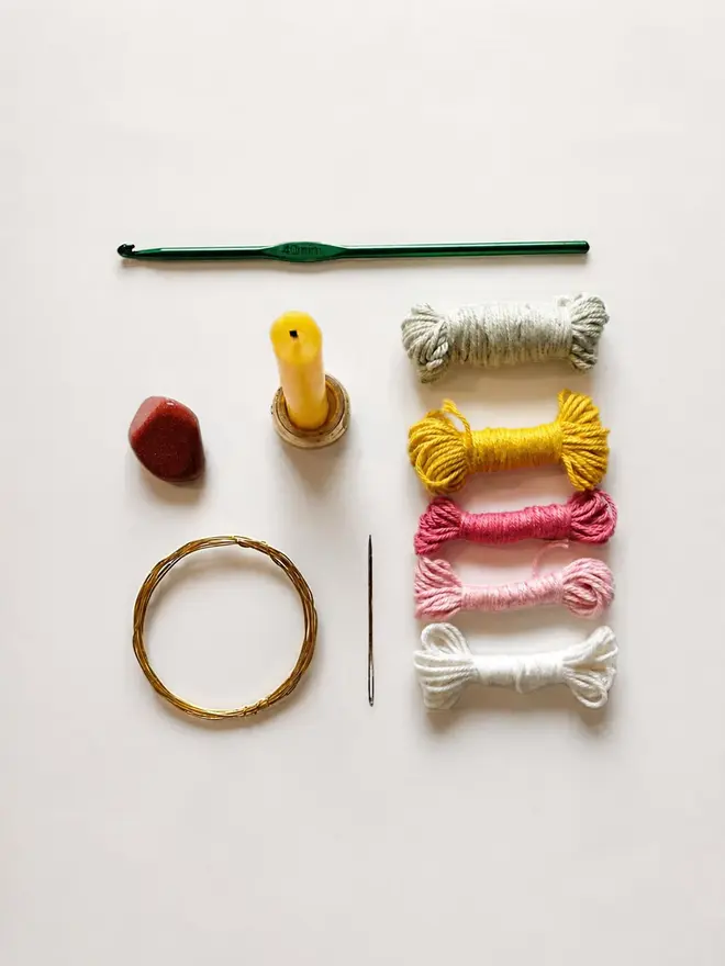 Crocheted Flower Posy Kit Contents