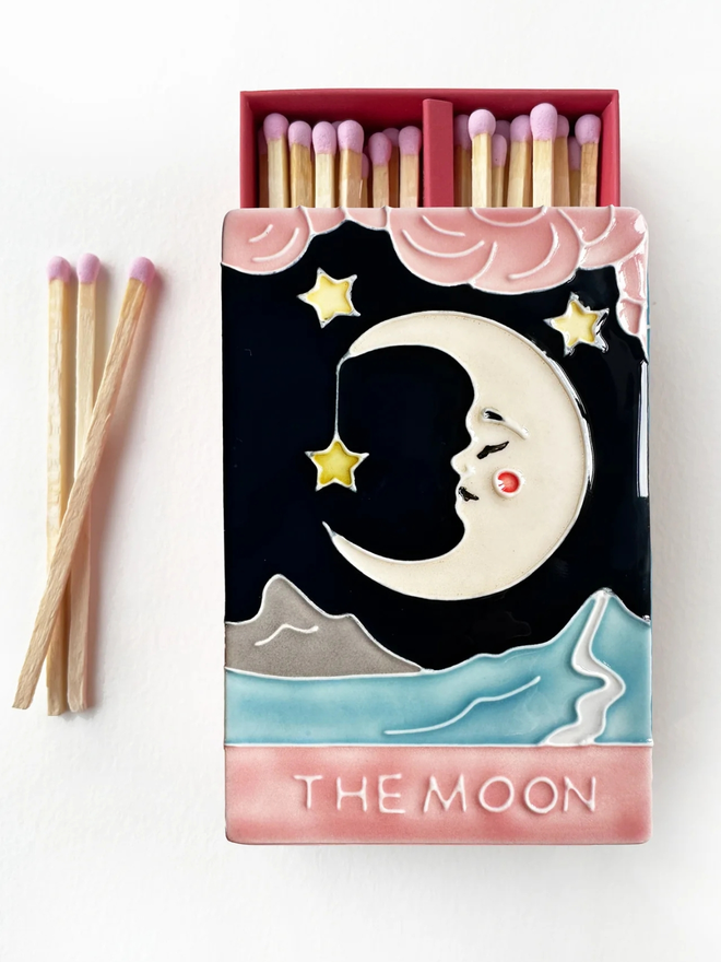 Ceramic moon matchbox