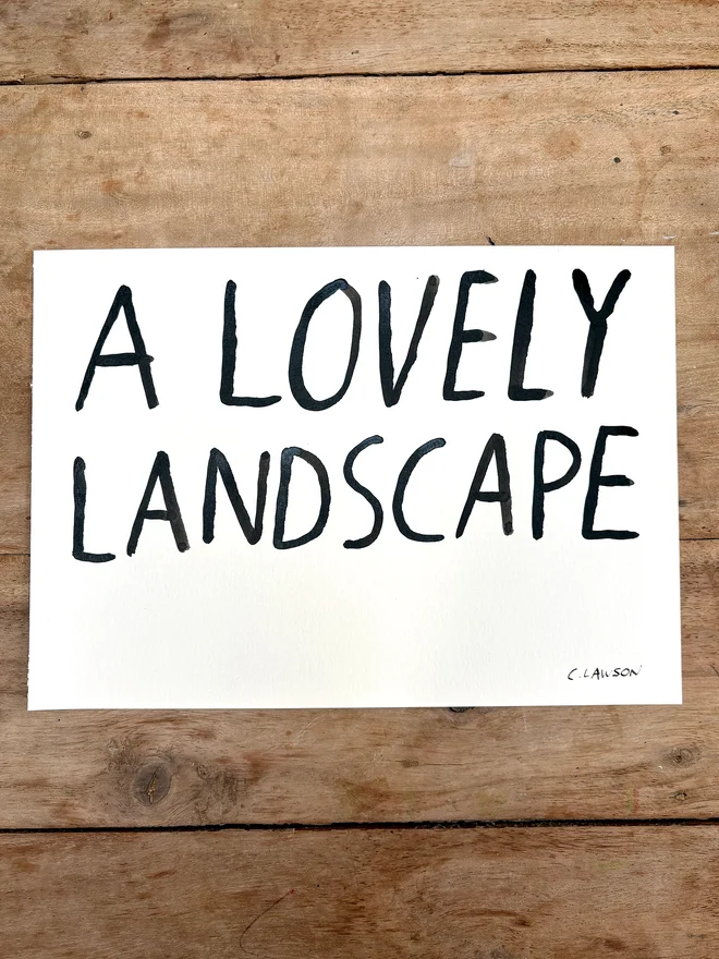 A Lovely Landscape ink drawing by Chloe Lawson
