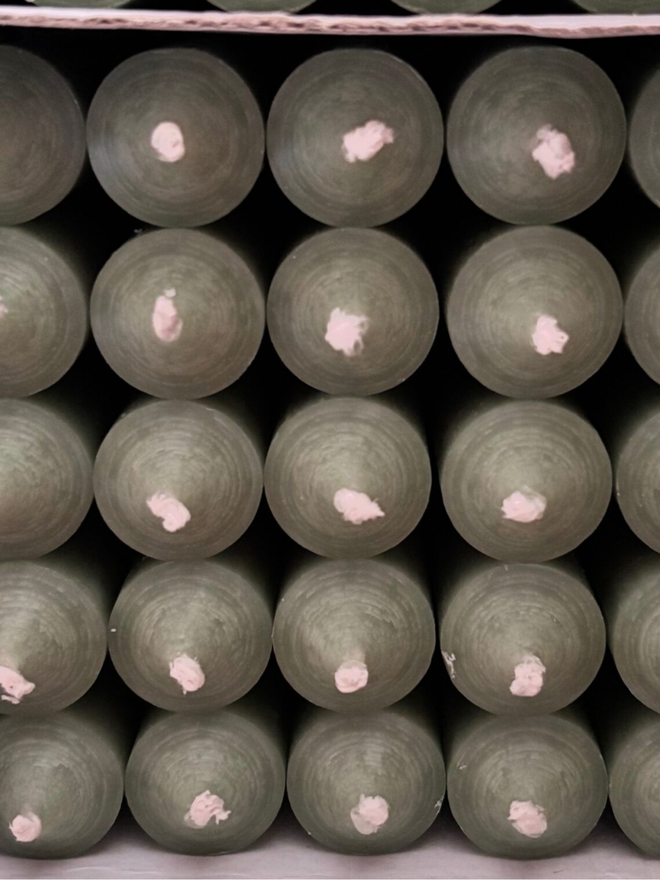 Boxed Candles. Candles in Sage.