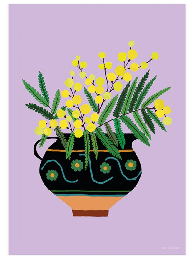 mimosa jug flower print