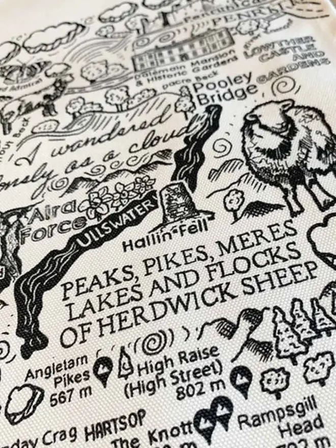 Lake District Print Tea Towel Zoom 5