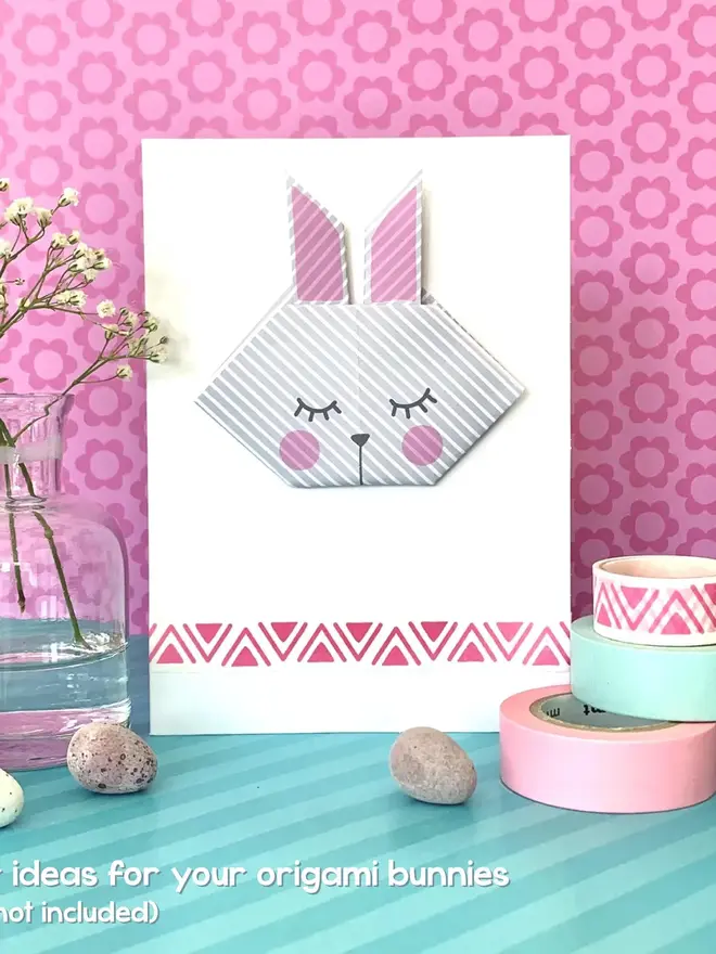 Origami Bunny Garland Kit: Pastel Easter Craft