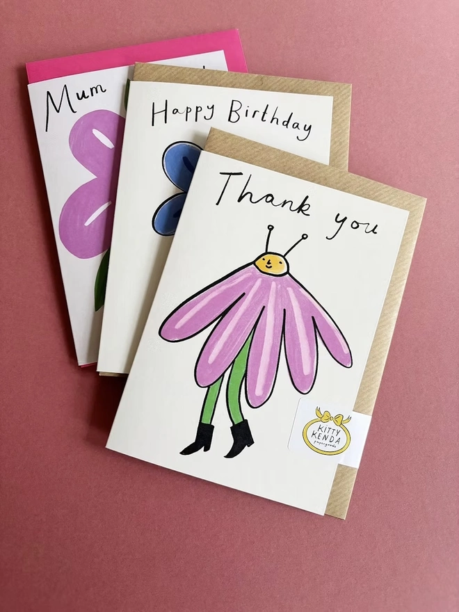 'Thank You' Flower Person Greeting Card