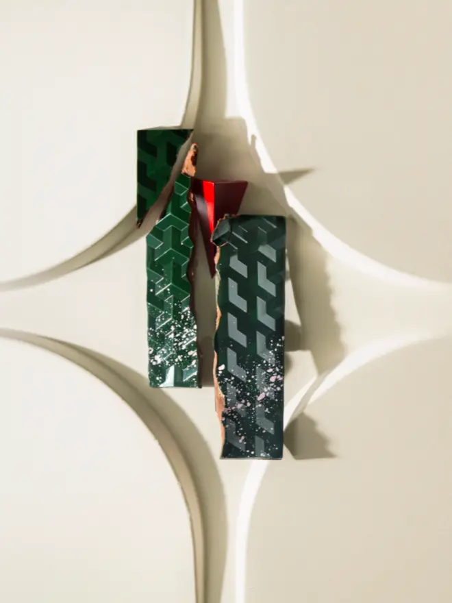 rose geranium green chocolate bar