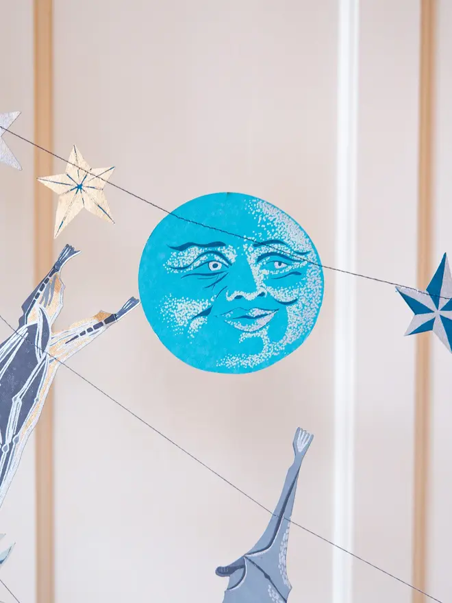 Man On The Moon Sewn Garland (Set Of 6)