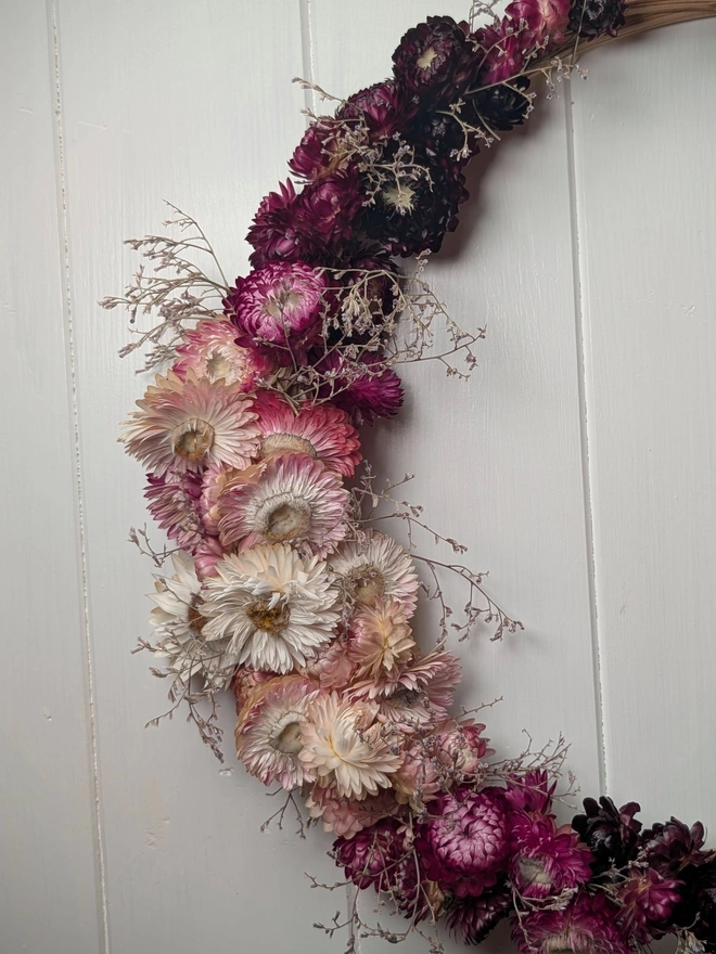Pink flower wreath 