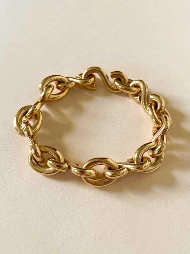 iconic bold distinctive chain bracelet called saint malo by Ruddock jewellery