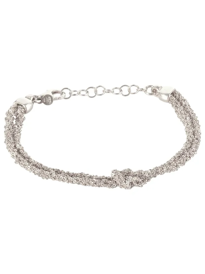 Loel Woven Thread Silver Double Knot Bracelet