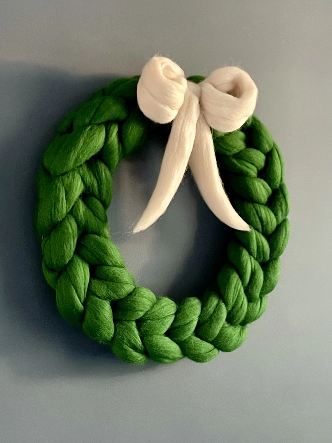 Forest green woolly wreath