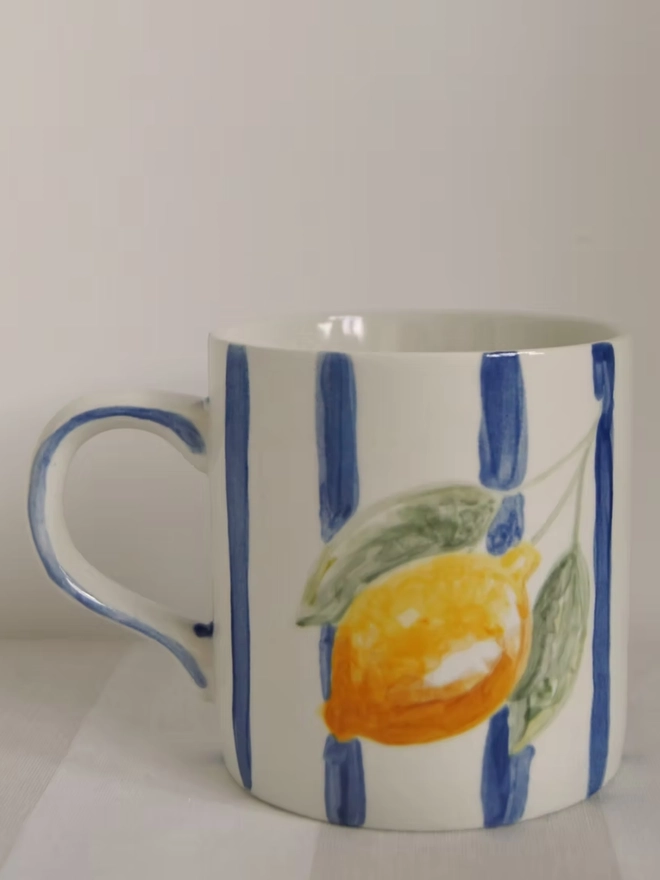 Classic Striped 'Sole Mio' Mug