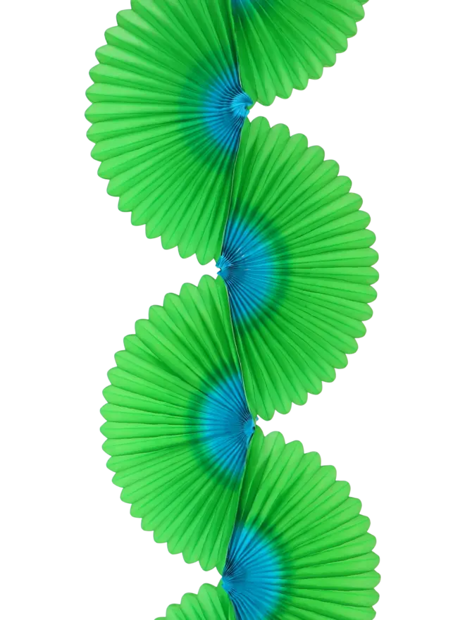 Two-Tone Fan Garland 1.75m, Grass & Azure