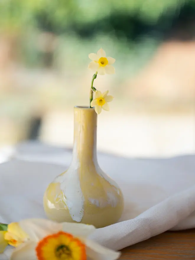 small ceramic bud vase, Jenny hopps pottery