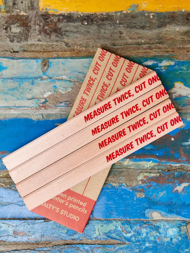 Measure Twice, Cut Once Carpenters Pencils - Pack of 4