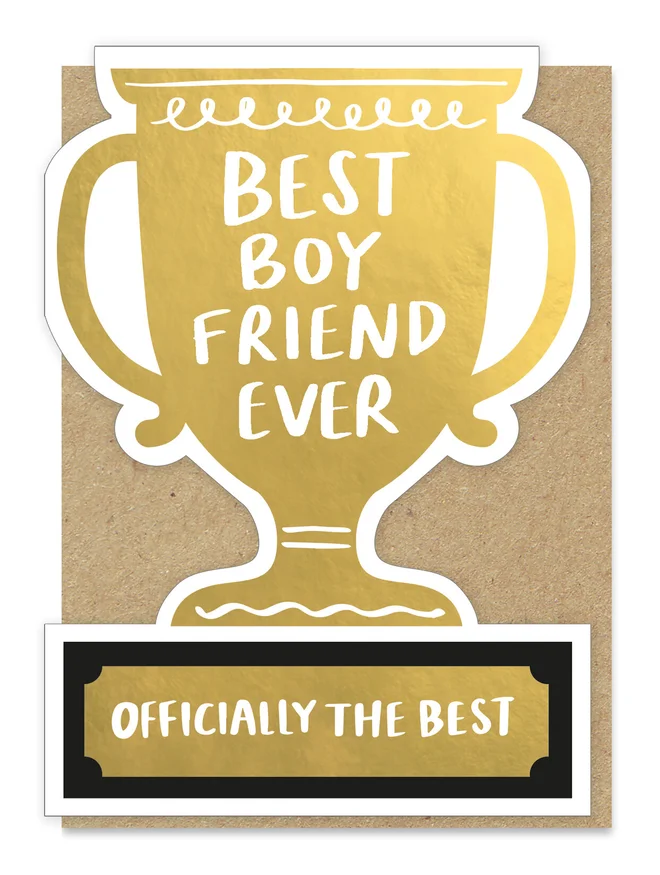 best boyfriend gold trophy card