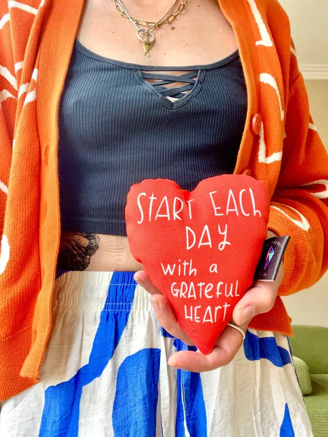 Grateful heart mini plushie