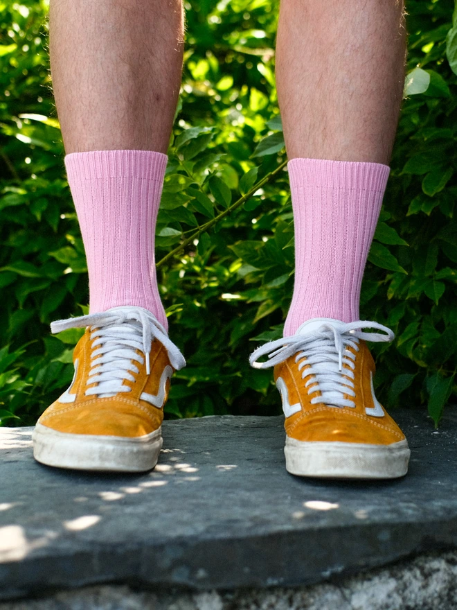 Pink Ribbed socks