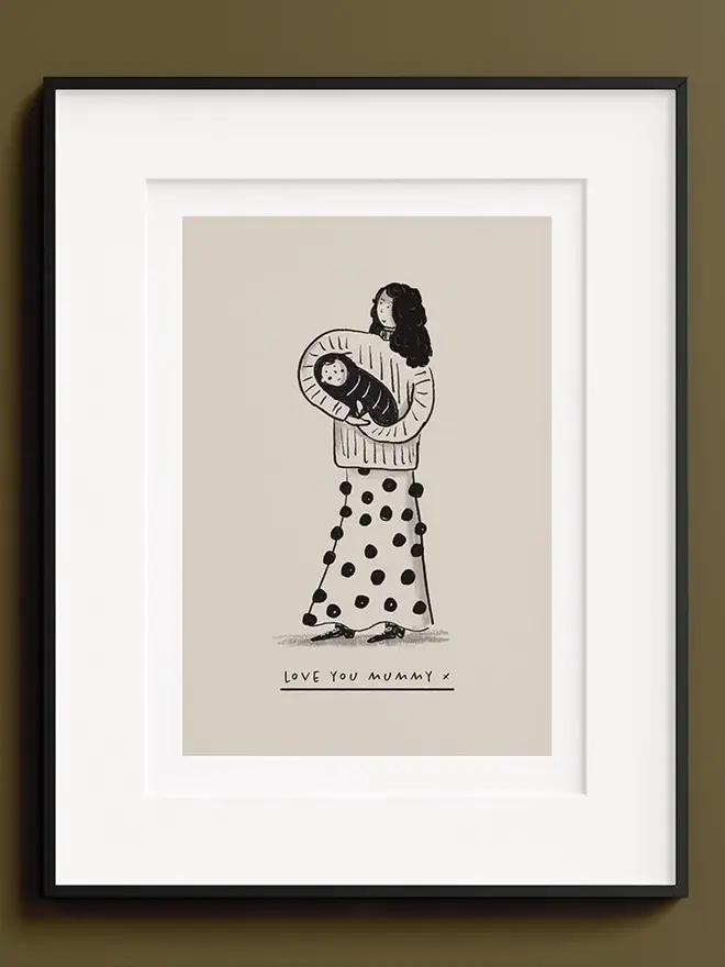 new mum illustrated portrait