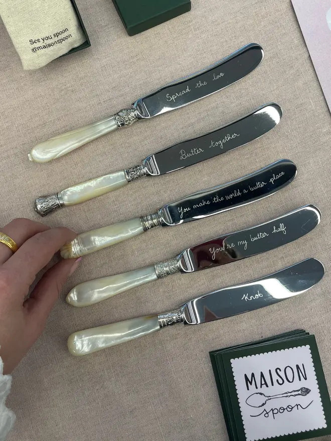 butter knives engraved