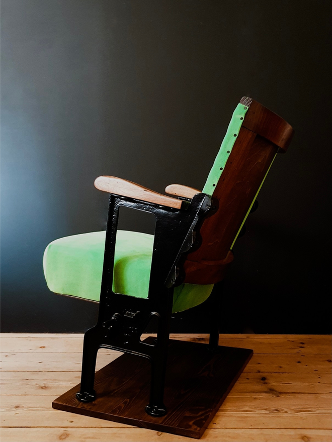 neon green vintage cinema seat