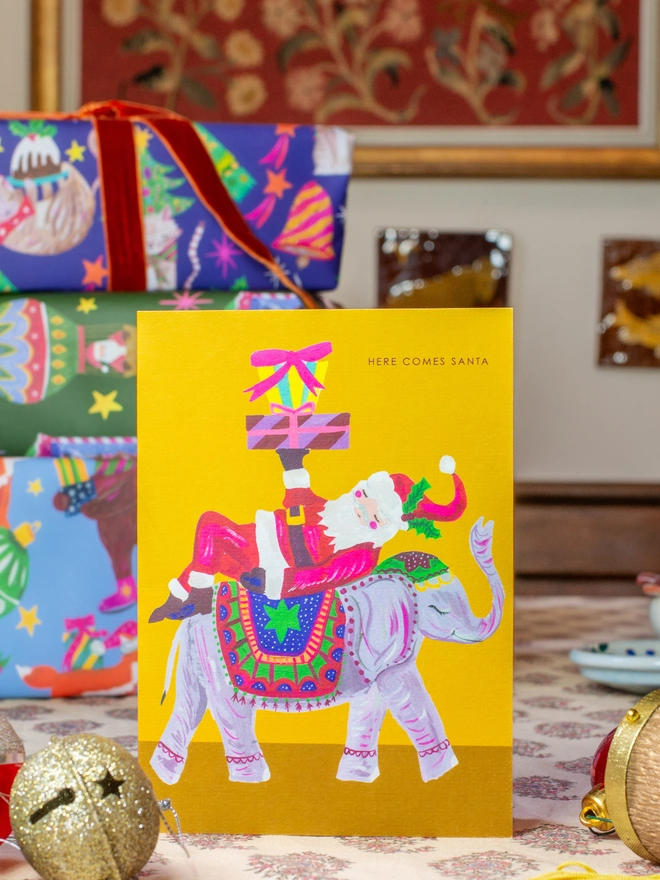 elephant christmas card