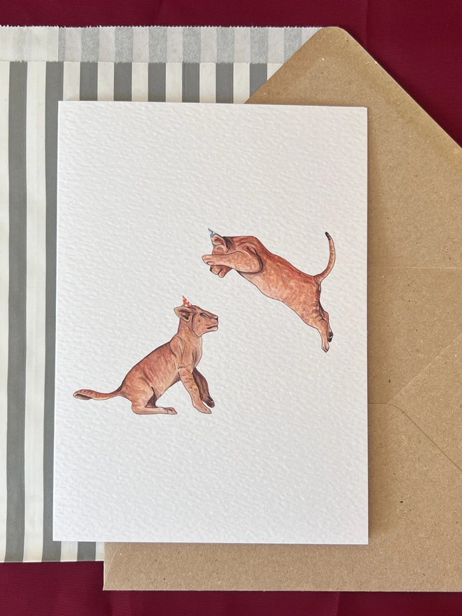 Party Lion Cubs Card