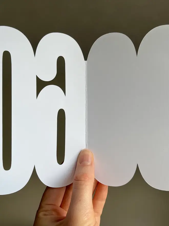 floral 60th birthday card. card shaped like 60 open to show blank inside.