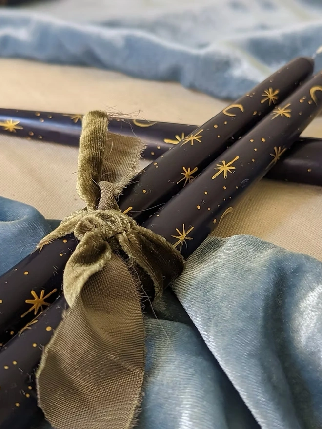 Moon & Star Night Sky Taper Candles 