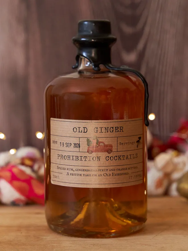 Old ginger bottled cocktail 
