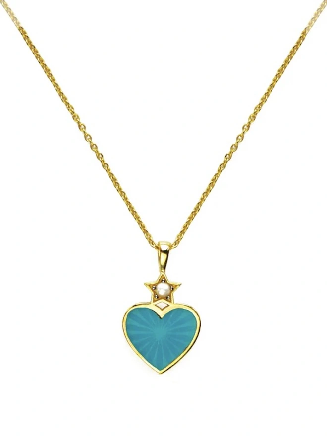 Amy Necklace in Turquoise Enamel