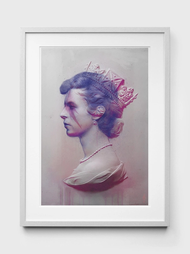 David Bowie Pink - White Frame