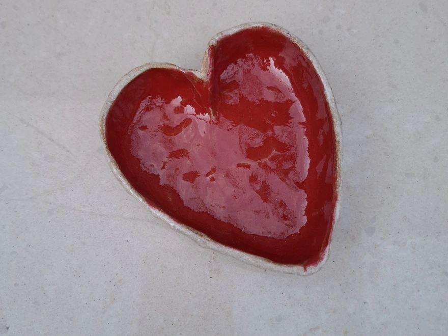 Handmade Ceramic Valentine's Heart Shaped Bowl 