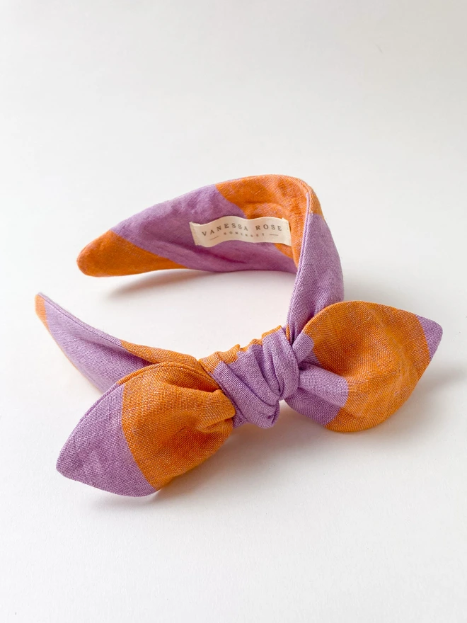 lilac pink and orange headband for women