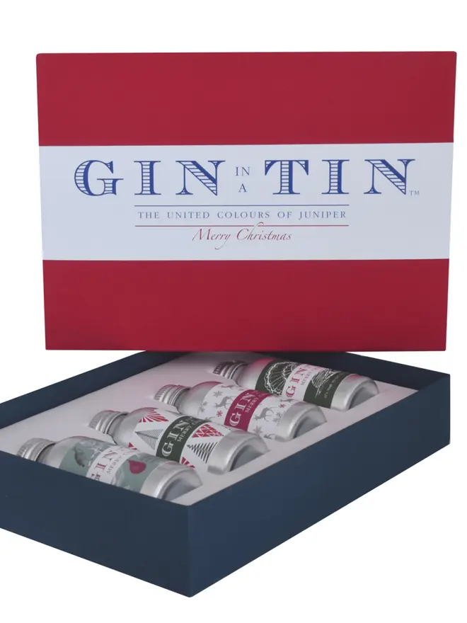 Festive Christmas Tipples Mini Gin In A Tin (Set Of 4)