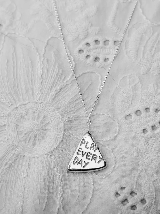 play every day pennant flag pendant necklace