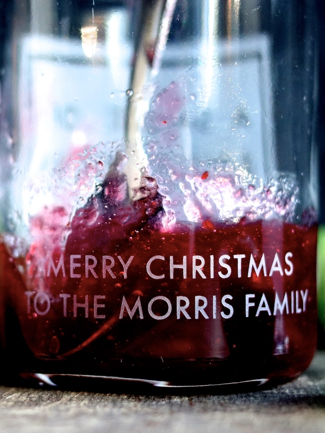 a sauce of amusement personalised cranberry sauce  jar